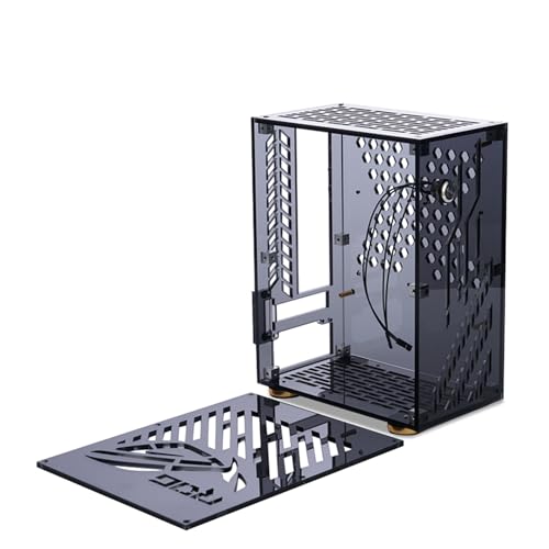 PC -Hülle, Gaming -PC Hülle Hohe Kompatibilität Hervorragende Wärmeableitungen mit Transparentem Acryl Seitenfeld Computerkoffer für Staubdicht und Kratzfest (Black) von TARSHYRY