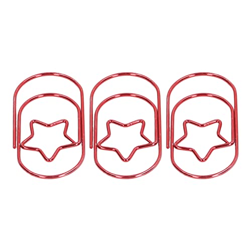 Papierclips Verschiedene Größen 40pcs Fancy Paperclips Sternstil Proof -Beschichtspapier Clips Multi Purpose Cute Paper Clips Kleine Papierklammern für Heimschule Büro (Rot) von TARSHYRY