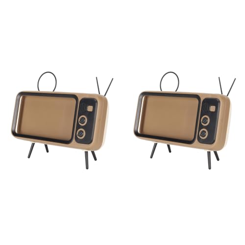 Retro -TV -Stil Telefonhalter Kratzer Dekorativer Desktop -Ständer Kaffeefarbe für Zuhause Retro -TV -Stil Telefonhalter Kratzer Dekorativer Desktop -Ständer Kaffeefarbe für Zuhause von TARSHYRY