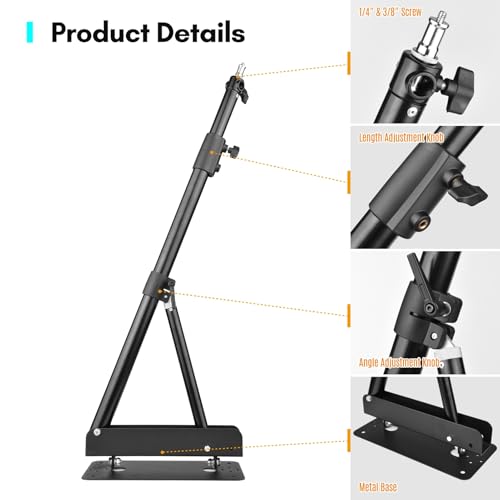 Ringhalterung, Kamera -Montiermontage Verstellbarer Wandmontagebohrarm mit 0,25 Zoll 0,375 Zoll Schraubringhalterung für Fotografie Strobmonolight Ring Light Softbox Reflektor (Länge 72 cm-130 cm) von TARSHYRY