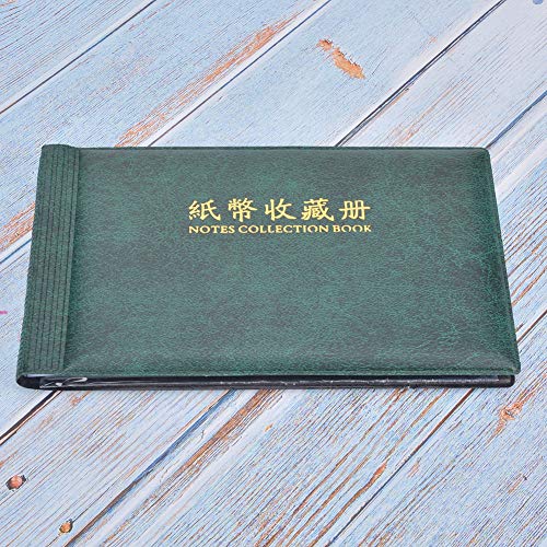Sammelbuch, Money Collection Book Transparent und Flach mit Einzigartigem Stil Currency Album für die Banknote -Sammlung (dunkelgrün) von TARSHYRY