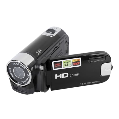 TARSHYRY 4K 48MP DV -Kamera Rotatable Bildschirm 16x Digital Zoom Videokabelle USB -Kabel 2,7 Zoll TFT für Vlogging -Reise (Black) von TARSHYRY