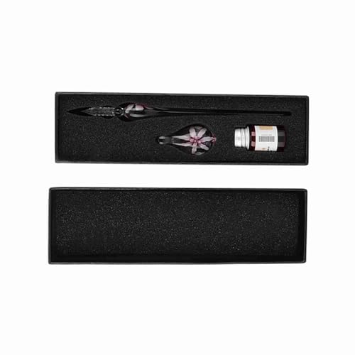 TARSHYRY Glasbrunnen Stift, Dip Fountain Stift 7.28 -Zoll -Tintenlager -Glas -Dip -Stift Zum Schreiben (PINK) von TARSHYRY
