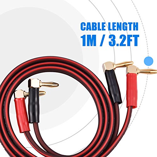 TARSHYRY Lautsprecherdraht, Hi-Fi Pure Copper Lautsprecher Kabel Rechtwinkel L Bananenstecker Line Line Bananen-Lautsprecherlautsprecherlautsprecherkabel Rot & Schwarz (#1) von TARSHYRY