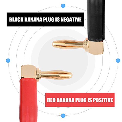 TARSHYRY Lautsprecherdraht, Hi-Fi Pure Copper Lautsprecher Kabel Rechtwinkel L Bananenstecker Line Line Bananen-Lautsprecherlautsprecherlautsprecherkabel Rot & Schwarz (#2) von TARSHYRY