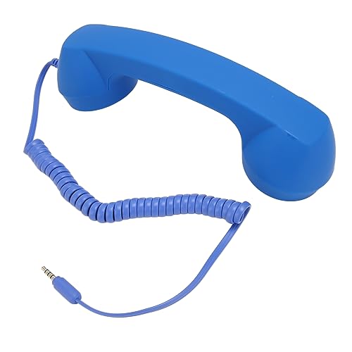 TARSHYRY Retro -Mikrofon, Mobiltelefon Zum Festnetzadapter 3,5 Mm Stecker Retro -Strahlungsnachweis Wired Telefon Handy Mobilteilempfänger mit Handy Mobilfunkmikrofon für Smartphon (Blue) von TARSHYRY