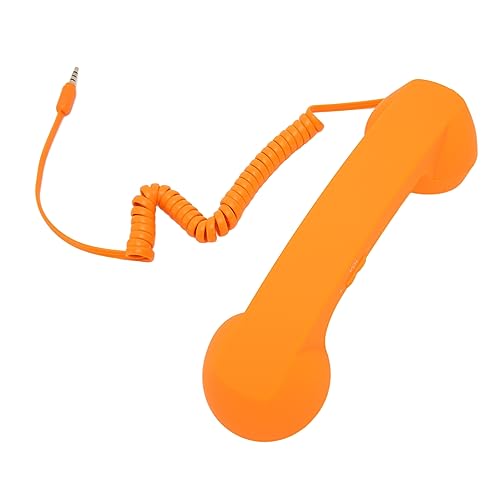 TARSHYRY Retro -Mikrofon, Mobiltelefon Zum Festnetzadapter 3,5 Mm Stecker Retro -Strahlungsnachweis Wired Telefon Handy Mobilteilempfänger mit Handy Mobilfunkmikrofon für Smartphon (ORANGE) von TARSHYRY