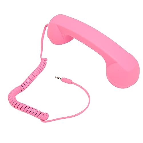 TARSHYRY Retro -Mikrofon, Mobiltelefon Zum Festnetzadapter 3,5 Mm Stecker Retro -Strahlungsnachweis Wired Telefon Handy Mobilteilempfänger mit Handy Mobilfunkmikrofon für Smartphon (Rosig) von TARSHYRY