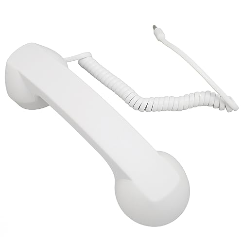 TARSHYRY Retro -Mikrofon, Mobiltelefon Zum Festnetzadapter 3,5 Mm Stecker Retro -Strahlungsnachweis Wired Telefon Handy Mobilteilempfänger mit Handy Mobilfunkmikrofon für Smartphon (White) von TARSHYRY