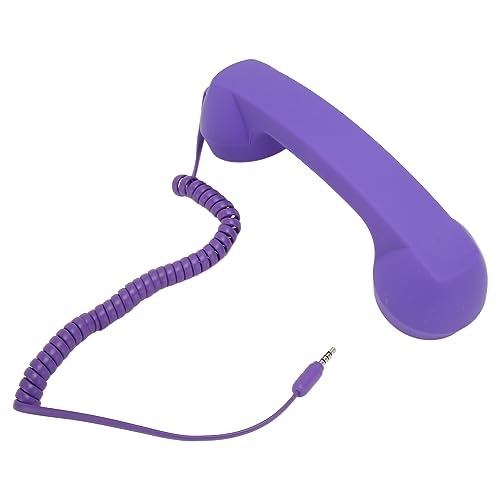 TARSHYRY Retro -Mikrofon, Mobiltelefon Zum Festnetzadapter 3,5 Mm Stecker Retro -Strahlungsnachweis Wired Telefon Handy Mobilteilempfänger mit Handy Mobilfunkmikrofon für Smartphon (violett) von TARSHYRY