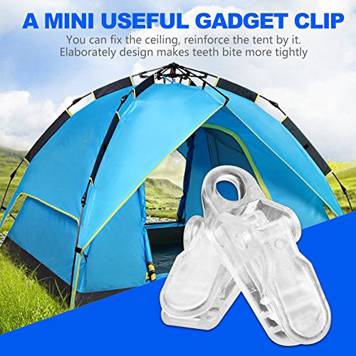 Tarp -Clips, Tarp -Klemmen 20 Stcs Markise Haken Zelte Clip Hook Markisen Windseil Klemme Zelt Zeltpunkt Transparent Schwere Klammern für Campingzelt Im Freien. von TARSHYRY