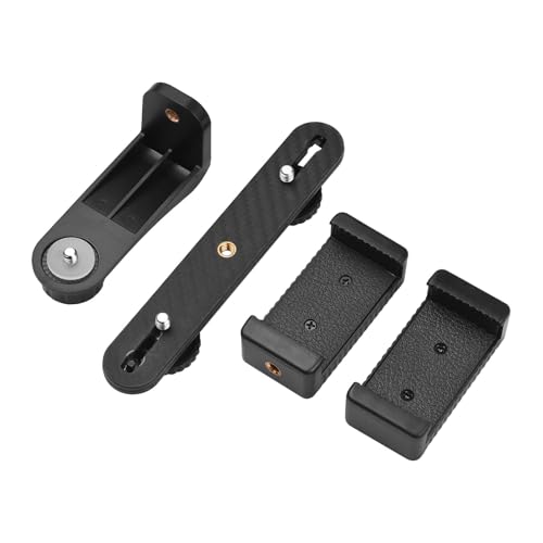 Telefonstative Mount, Stativ -Telefon -Mount Dual Telefon Adapter mit L Installationshalterungsclip auf Dem Telefonhalter für Horizontale Vertikale Selfie Stick Live Streaming (#1) von TARSHYRY