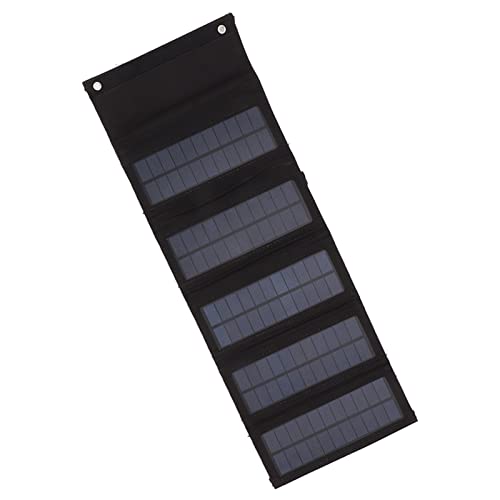 Tragbare Solarheizung, Solarpanel 50W mit 5 Folding Solar Panel Box/Cover Backpacking Solar Panel für Telefone Power Banks Taschenlampen -Lüfter (BLACK) von TARSHYRY