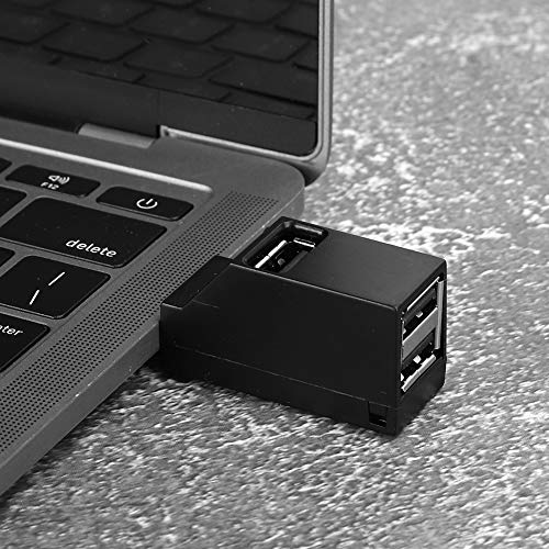 USB A Splitter, USB -Port -Splitter 3 in 1 USB2.0 Hub ABS Direct Plug in Extender 1 3 Out Computer Zubehör (schwarz 2.0) von TARSHYRY