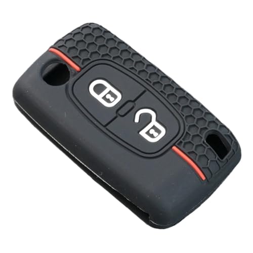 Autofernbedienungen Fernbedienung Silikon 2 Tasten Schlüsselanhänger Abdeckung Fall Halter Für 206 308 3008 Für Experte Für Partner Autoschlüssel Hülle von TASEKI