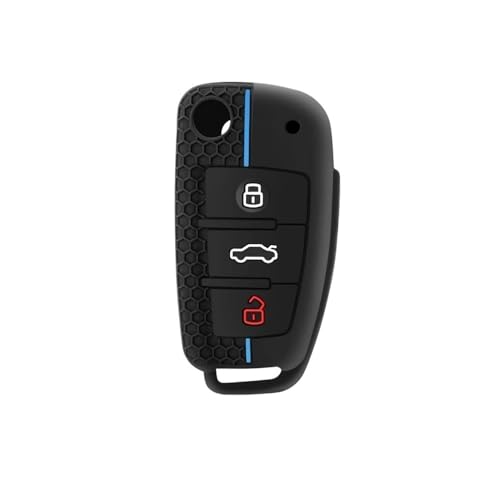 Autofernbedienungen Für A1 A3 A6 C5 C6 Q3 Q2 Q7 TT TTS Silikon Auto Schlüsselanhänger Abdeckung R8 S3 S6 RS3 RS6 A4 Autoschlüssel Hülle(Blue) von TASEKI