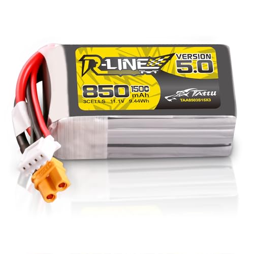Tattu 3S Lipo Akku 850mAh 11.1V 150C 3S1P Akku mit XT30 Stecker für 3 bis 5 Zoll große FPV Drohnen Tattu 3S Lipo Akku 850mAh 11.1V 150C 3S1P Akku mit XT30 Stecker für 3 bis 5 Zoll große FPV Drohnen von TATTU