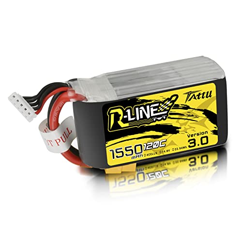 Tattu 4S LiPo Akku 1550mAh 14.8V 120C für UAV Drone FPV Racing Quadcopters Helikopter Flugzeuge und Modellboote von TATTU