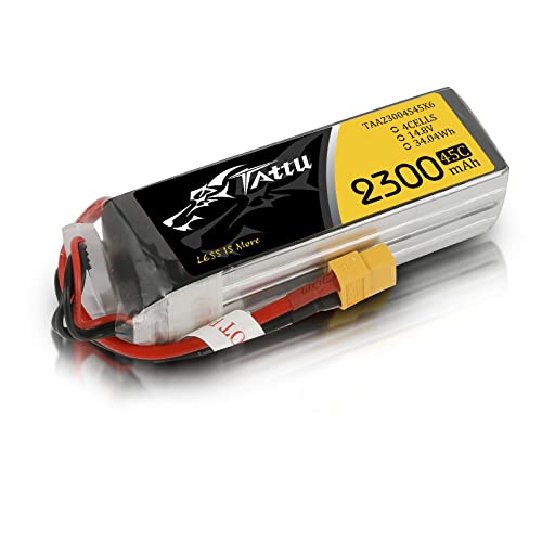 Tattu 4S LiPo Akku 2300mAh 14.8V 45C für FPV Racing Quadcopter Racing Diverse Hubschrauber Flugzeuge Drohnen und Modelle von Booten von TATTU