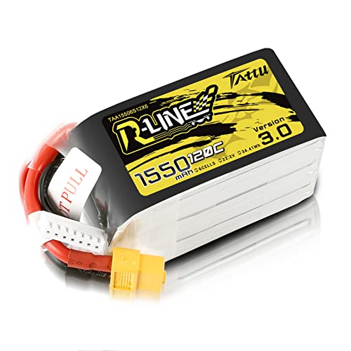 Tattu 6S LiPo Akku 1550mAh 22.2V 120C 6S RLine Series Lipo Battery mit XT60 Stecker für FPV Racing Quadcopters Helikopter Tattu 6S LiPo Akku 1550mAh 22.2V 120C 6S RLine Series Lipo Battery mit XT60 Stecker für FPV Racing Quadcopters Helikopter von TATTU
