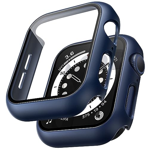 TAURI 2 Stück Hard Hülle Designed für Apple Watch 44mm Series SE/Series 6/Series 5/ Series 4 - Blau von TAURI