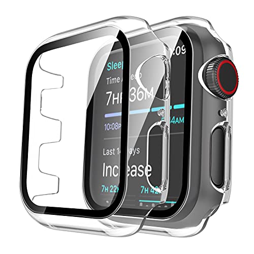 TAURI 2 Stück Hülle Mit Displayschutz Designed für Apple Watch 42mm Series 3 2 1 360° Rundum Schutzhülle Ultradünne PC Hardcase Kompatibel Mit iWatch 42mm - Transparent von TAURI