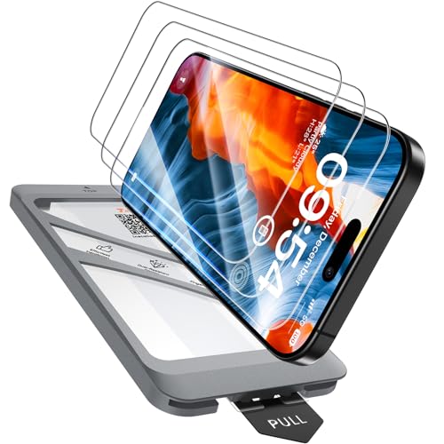 TAURI 3 Stück für iPhone 15 Pro Max Panzerglas 6,7" mit Auto-Installation, Gehärtete Glas Displayschutz, Full Screen Stoßfest Schutzglas, Anti-Fingerabdruck, Anti-Bubbles Schutzfolie TAURI 3 Stück für iPhone 15 Pro Max Panzerglas 6,7" mit Auto-Installation, Gehärtete Glas Displayschutz, Full Screen Stoßfest Schutzglas, Anti-Fingerabdruck, Anti-Bubbles Schutzfolie von TAURI