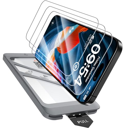 TAURI 3 Stück für iPhone 16 Pro Panzerglas 6,3" mit Auto-Installation, Gehärtete Glas Displayschutz, Full Screen Stoßfest Schutzglas, Anti-Fingerabdruck, Anti-Bubbles Schutzfolie TAURI 3 Stück für iPhone 16 Pro Panzerglas 6,3" mit Auto-Installation, Gehärtete Glas Displayschutz, Full Screen Stoßfest Schutzglas, Anti-Fingerabdruck, Anti-Bubbles Schutzfolie von TAURI