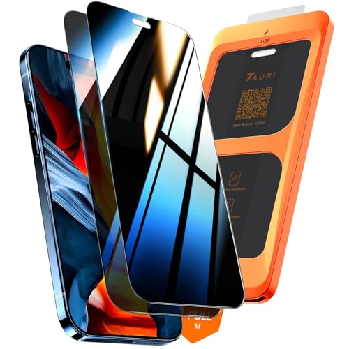 TAURI 2 Stück für iPhone 16 Pro Max Sichtschutz 6,9" mit Auto-Installation, Anti-Spy Panzerglas Gehärtete Glas Displayschutz, Kratzfest Schutzglas, Anti-Fingerabdruck, Anti-Bubbles Schutzfolie von TAURI