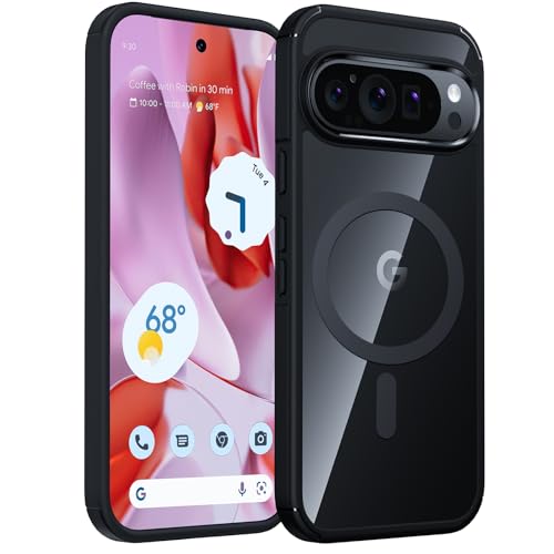 TAURI Magnetisch für Google Pixel 9 Pro XL Hülle, Mag-Safe Handyhülle für Google Pixel 9 Pro XL Case, [Vergilbt Nicht] Anti-Gelb Stoßfest 360 Grad Schutzhülle - Schwarz von TAURI