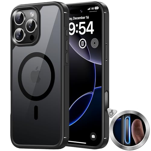 TAURI für iPhone 13/15/16 Hülle mit Schutzfolie (Schwarz, iPhone 16 Pro Max 6.9") von TAURI