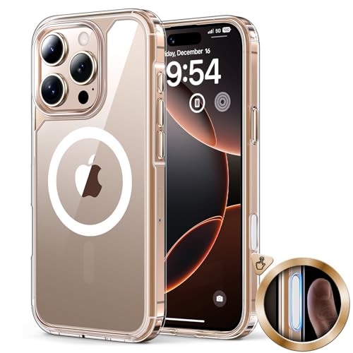 TAURI für iPhone 16 Pro Max Hülle, [Kamerasteuerungs-Aufnahmetaste] Handyhülle für iPhone 16 Pro Max Case, [Kompatibel mit MagSafe] [Vergilbt Nicht] Schlanke Telefon Hülle-Magnetisch Transparent von TAURI