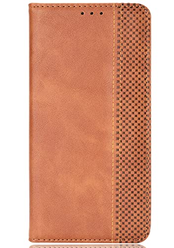 TAUYN Hülle für Google Pixel 7a, Premium Leder PU/TPU Flip Folio Tasche Handyhülle, mit [Kartenfach] [Magnetverschluss] Standfunktion Brieftasche Handy Cover - Braun von TAUYN