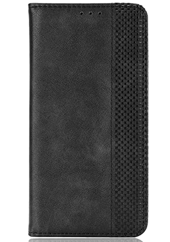 TAUYN Hülle für Google Pixel 7a, Premium Leder PU/TPU Flip Folio Tasche Handyhülle, mit [Kartenfach] [Magnetverschluss] Standfunktion Brieftasche Handy Cover - Schwarz von TAUYN