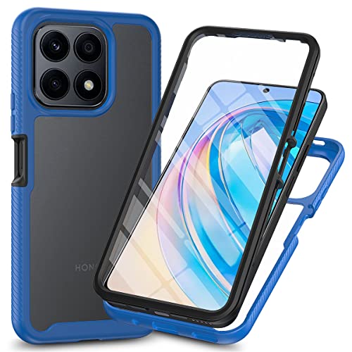 TAUYN Hülle für Honor X8a, [Eingebauter Displayschutz] Weich Schlank TPU Silikon Schutzhulle, Schwer PC Stoßfeste Bumper Back Case Cover, Dunkelblau von TAUYN