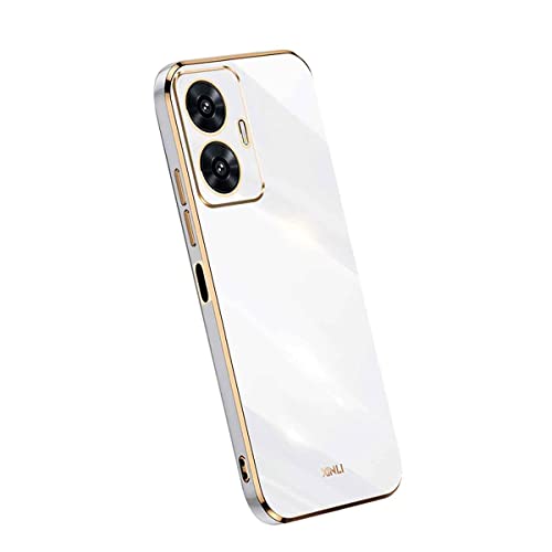 TAUYN Hülle für Realme C55/Realme Narzo N55, Soft TPU Silikon Handyhülle, Galvanisieren kante Stoßfest Back Schutzhülle, Weiß von TAUYN