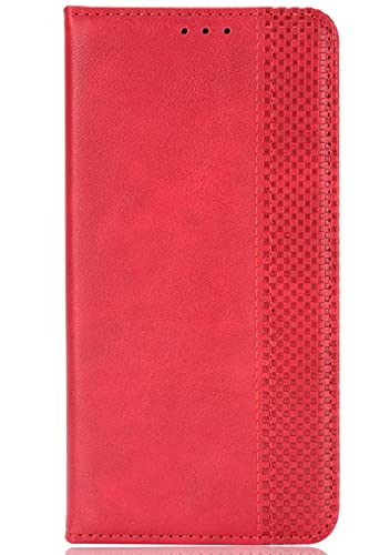 TAUYN Hülle für Ulefone Note 16 Pro, Premium Leder PU/TPU Flip Folio Tasche Handyhülle, mit [Kartenfach] [Magnetverschluss] Standfunktion Brieftasche Handy Cover - Rot von TAUYN