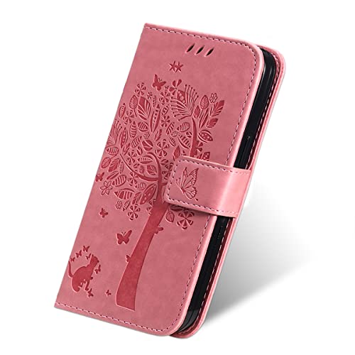 TAUYN Hülle für Xiaomi 13 Lite, PU/TPU Leder Flip Folio Tasche Handyhülle, mit [Kartenfach] [Magnetverschluss] Standfunktion Brieftasche Handy Cover - Rosa von TAUYN