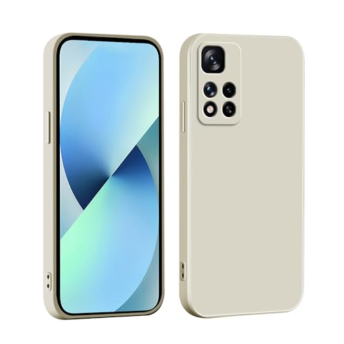 TAUYN Hülle für Xiaomi Redmi Note 11 Pro Plus/Pro+ 5G, Ultradünn Weiche TPU Flüssig Silicone Schutzhülle, Stoßfest Gerade Kante Handyhülle -Weiß von TAUYN