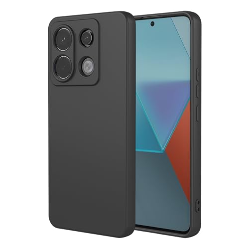 TAUYN Hülle für Xiaomi Redmi Note 13 5G, Weiche TPU Flüssig Silicone Schutzhülle, Ultra-dünn Stoßfest, Anti-Fall, Schlank Rundum-Schutz Handyhüll, Schwarz von TAUYN