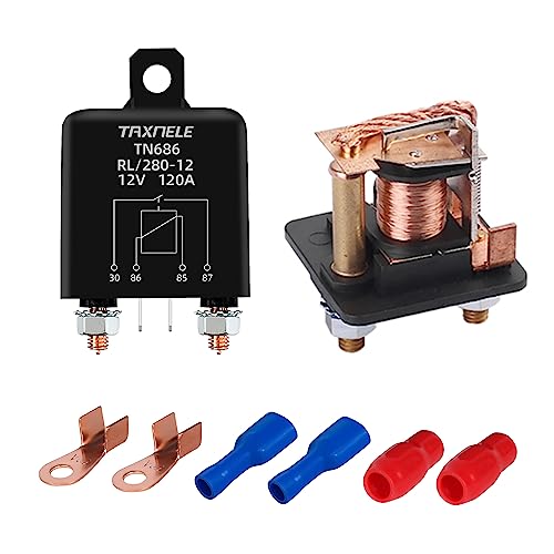 Hochstromrelais Anlasserrelais 100A 120A 200A 12V 24V Dauerbetriebsrelais Leistung Startrelais Schwer Strom Automobil Trennrelais Relaisschalter (12V, 120A) von TAXNELE