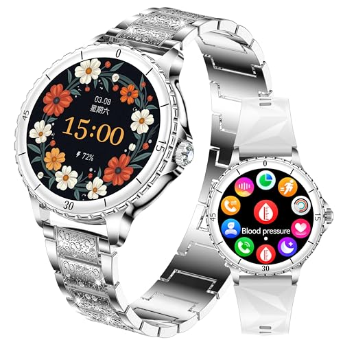 TAYSHILEY Smartwatch für Damen, 1,25 Zoll HD-Display, Anrufe annehmen/tätigen, IP68 wasserdichte Sport-Damen-Smartwatch, Fitness-Tracker, Herzfrequenzmesser, Schrittzähler, kompatibel mit Android und TAYSHILEY Smartwatch für Damen, 1,25 Zoll HD-Display, Anrufe annehmen/tätigen, IP68 wasserdichte Sport-Damen-Smartwatch, Fitness-Tracker, Herzfrequenzmesser, Schrittzähler, kompatibel mit Android und von TAYSHILEY
