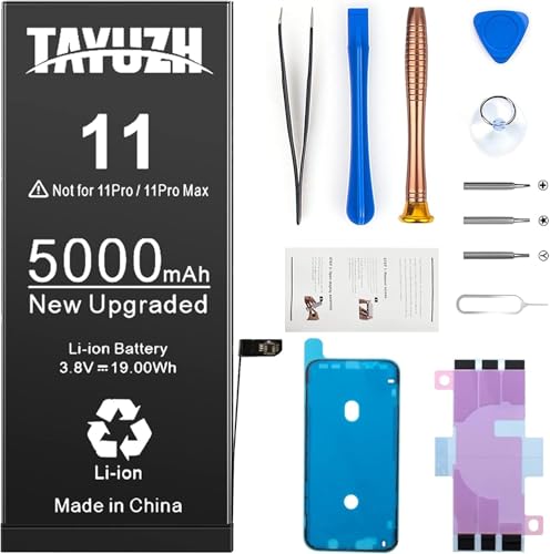 5000mAh Akku für iPhone 11 Li-Polymer mit hoher Kapazität Batterie Ersatz NUR für iPhone 11 (A2111, A2223,A2221) mit Ersatzwerkzeug und Installationsanleitung von TAYUZH