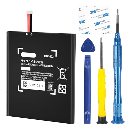 HAC-003 Akku-Ersatz 6000mAh kompatibel für Nintendo Switch 2017 Spielkonsole HAC-001 Akku mit Reparaturwerkzeug Kit HAC-003 Akku-Ersatz 6000mAh kompatibel für Nintendo Switch 2017 Spielkonsole HAC-001 Akku mit Reparaturwerkzeug Kit von TAYUZH