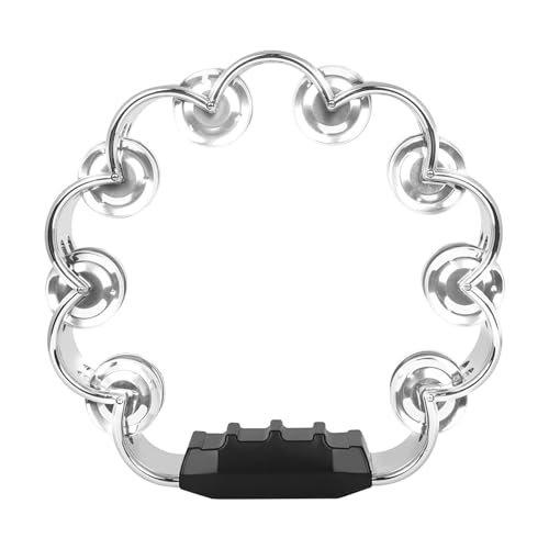8 Zoll Zweireihiges Tamburin Rund Musikalisches Tamburin Metallglocken Hand Percussion Trommel Mit Ergonomischem Tamborines Musikinstrumente von TAZIZI