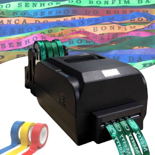 TBANVOO Satinband-Druckmaschine, Digitales Banddruckgerät Mit Bandhalter, Präge-Druckmaschine Für Geschenkverpackung, 150mm/S, Druckauflösung 200 DPI,Four von TBANVOO