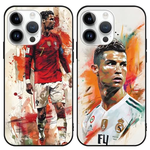 2 Stück Handyhülle für Apple iPhone 8 iPhone 7 iPhone SE 2022/2020 Hülle 4.7", Fußball Legend Player Cool Mode Sport 7 Muster Case Weich Silikon Stoßfest Cover Schutzhülle für Fans, Idol von TBNMBGY