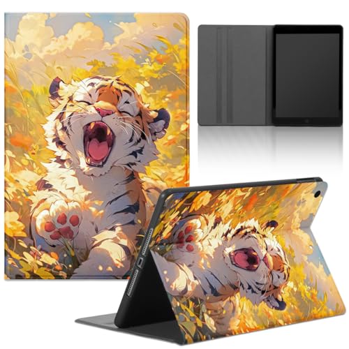 Cartoon Tablet Hülle für Xiaomi Redmi Pad SE 11" 2023, Weiche PU Leder Flip Silicone TPU Cover mit Anime Tier Tiger Niedlich Muster Case Verstellbar Stoßfest Ständer Tablet Folio, Tier von TBNMBGY