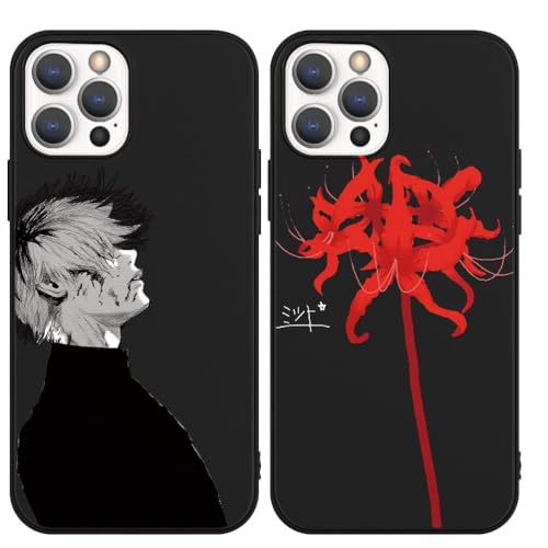 TBNMBGY [2 Stück] Handyhülle für Apple iPhone 15 PRO 6.1" Hülle, Anime Tokyo Ghoul Manga Premium Silikon TPU Case Fallschutz Kratzfest Stoßfest Schutzhülle für iPhone 15 PRO von TBNMBGY