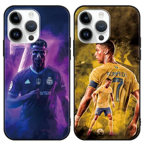 TBNMBGY 2 Stück Handyhülle für iPhone 12/12 Pro 6.1", Stoßfest Silikon TPU Kratzfest Hülle Schwarz, Sport Fußball Cool Legend Player 7 10 Mode Muster Design Schutzhülle für Jungen Fan, Idol TBNMBGY 2 Stück Handyhülle für iPhone 12/12 Pro 6.1", Stoßfest Silikon TPU Kratzfest Hülle Schwarz, Sport Fußball Cool Legend Player 7 10 Mode Muster Design Schutzhülle für Jungen Fan, Idol von TBNMBGY